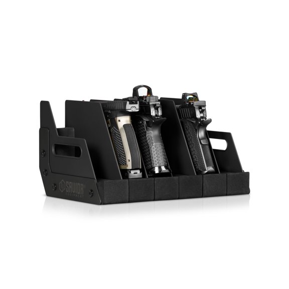 Savior Equipment 6 Slot Pistol Rack, Black, 12.5 x 7 x 9.5