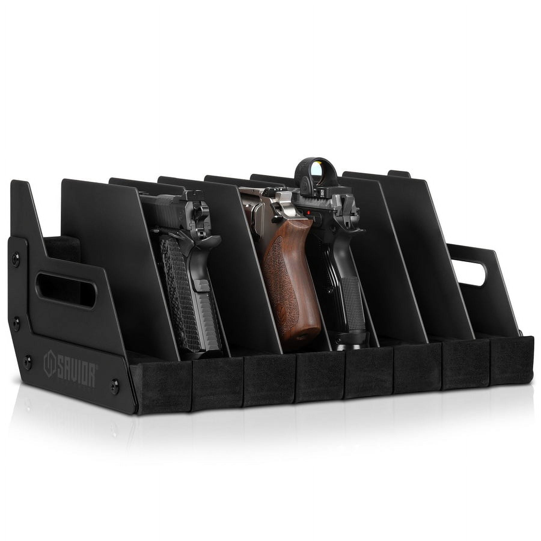 Savior Equipment 8 Slot Pistol Rack, Black, 7in H x 16.5in L x 9.5in D