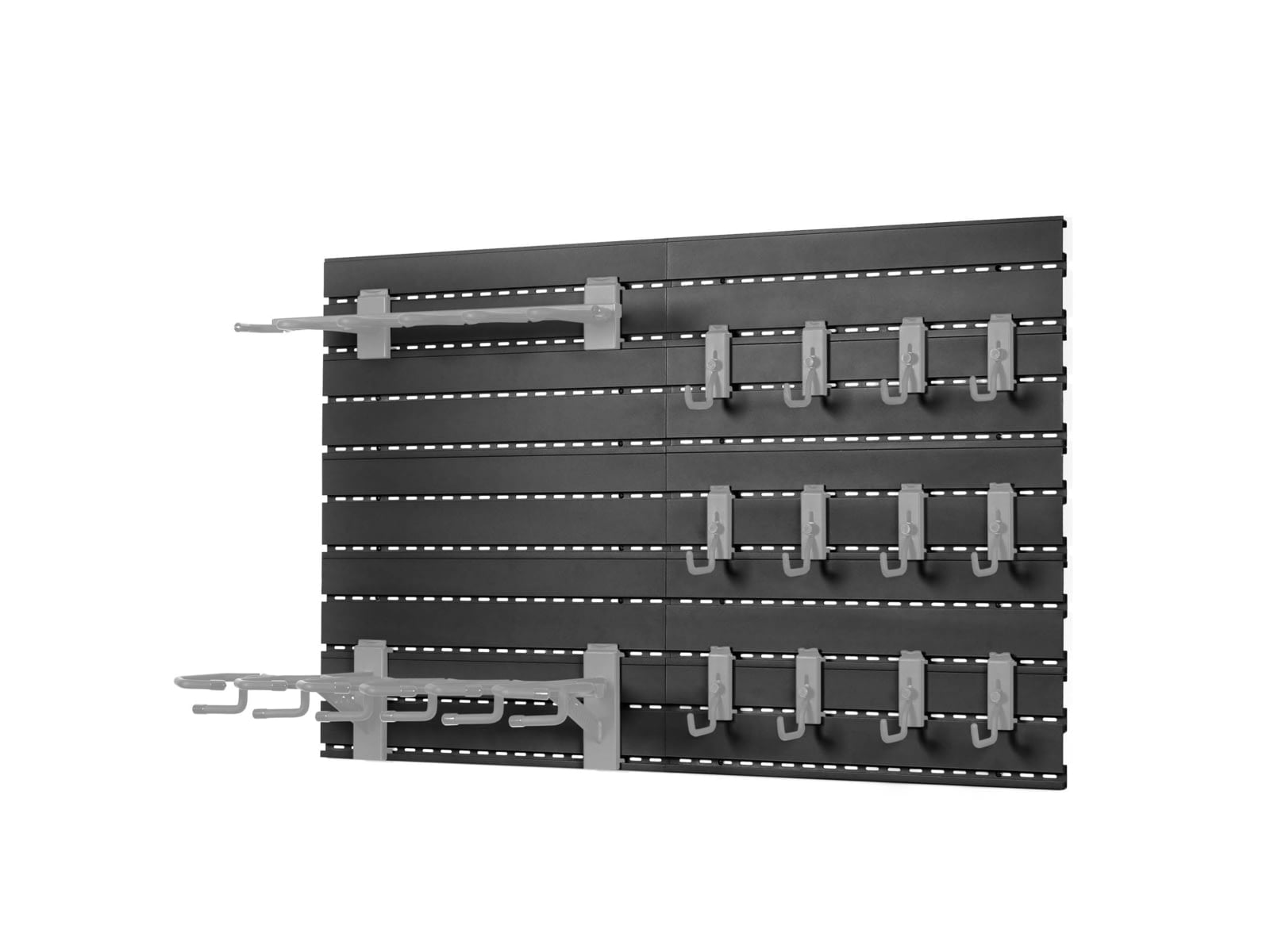 Savior Equipment Wall Rack System w/10 Panels, Black, 24in x 6.25in x0 ...