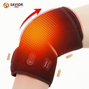 Savior Heat 2PCS Heated Knee Brace for Pain Relief Wireless Electric Heating Knee Massage Pad with Adjustable Temp