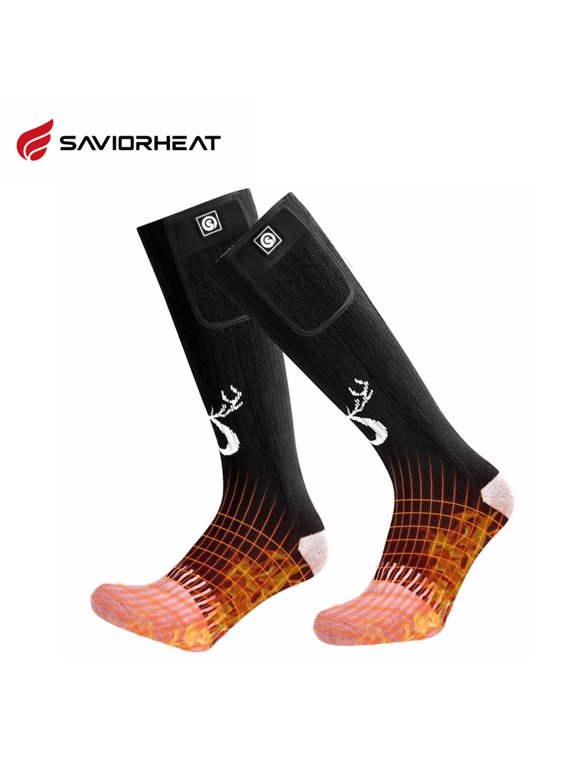 7.4V 2200 mAh Rechargeable Heated Warm Socks, Unisex Winter Carbon Fiber Heated Socks S-XL