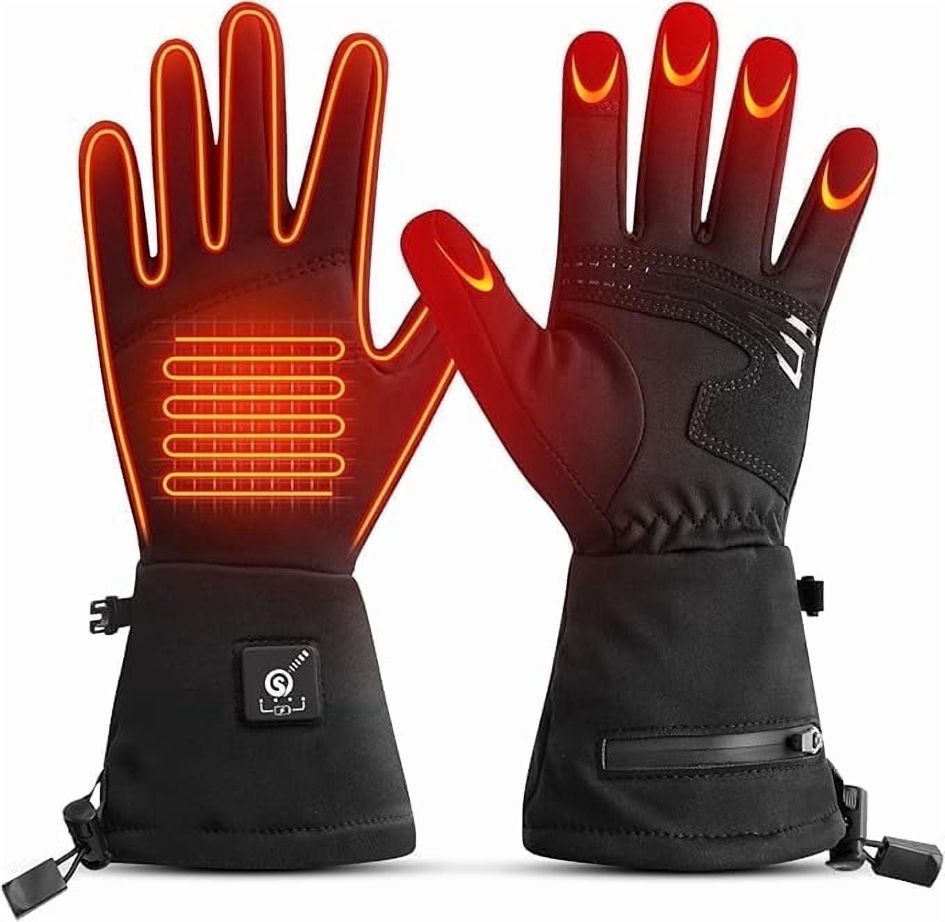 SAVIOR HEAT Heated Glove Liners, 7.4V Rechargeable Heated Gloves with Touchscreen Function Thin Electric Gloves for Winter Hiking Riding Bicycling Skiing