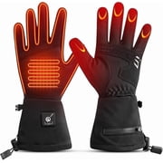 SAVIOR HEAT Heated Glove Liners, 7.4V Rechargeable Heated Gloves with Touchscreen Function Thin Electric Gloves for Winter Hiking Riding Bicycling Skiing
