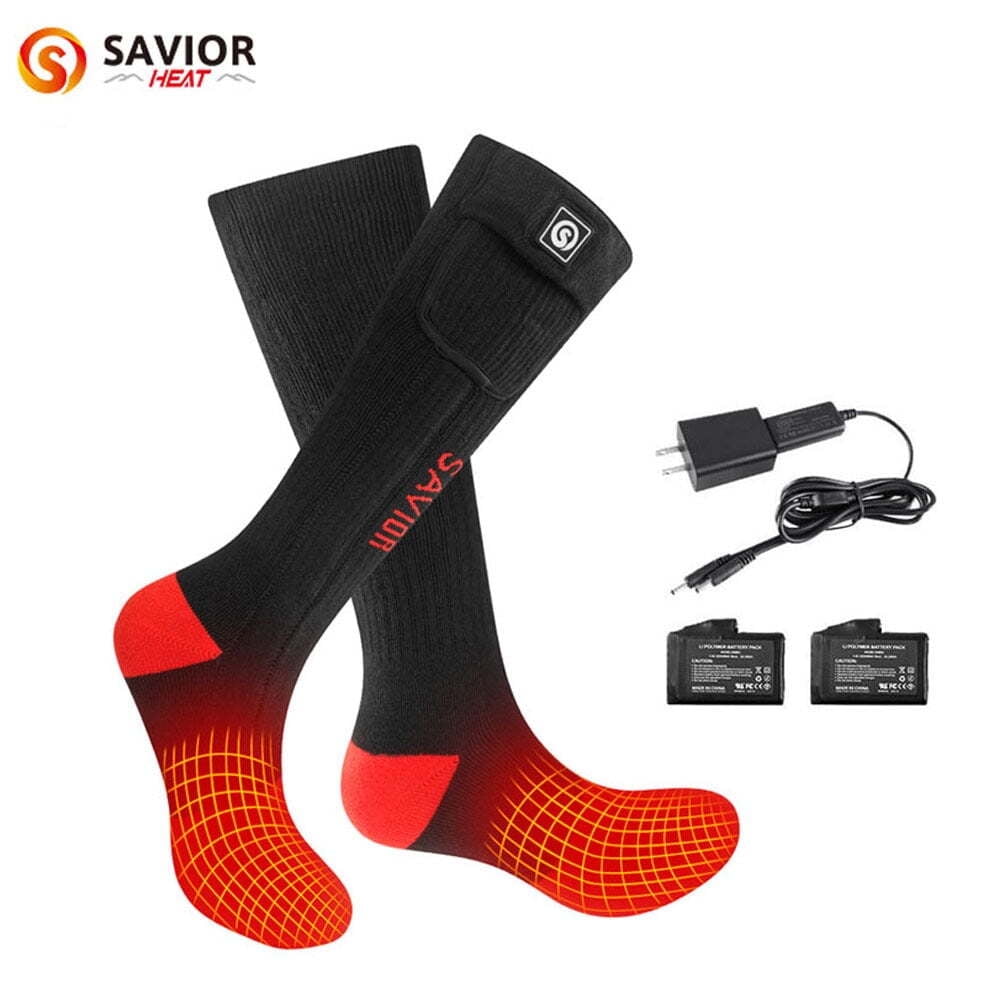 Savior Heat Electric Heated Socks Knee High Winter Thermal Socks for