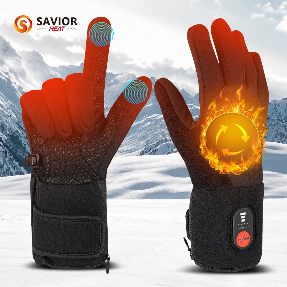 Savior Heat Fast Heated Glove Liners for Men Women Rechargeable Touch Hand Warmer Glove Winter