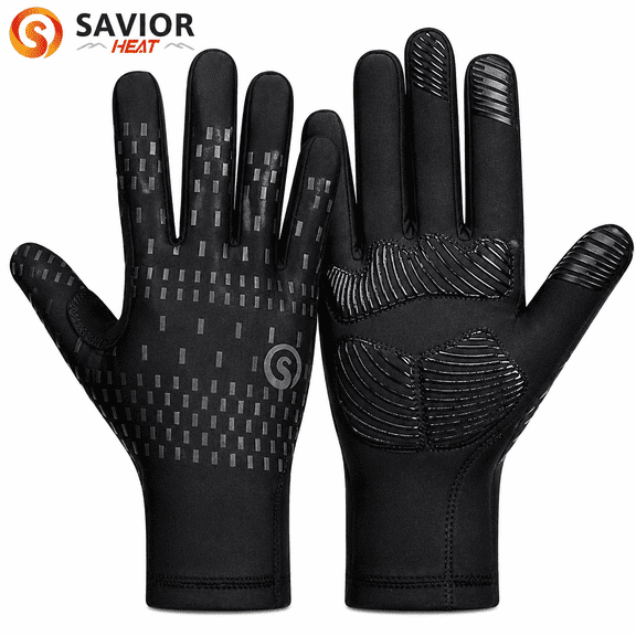 Savior Heat Full Finger Workout Gloves Anti-slip Breathable Bike Gloves Touch Screen for Casual Fitness Outdoor Driving MTB Cycling Gloves，Unisex