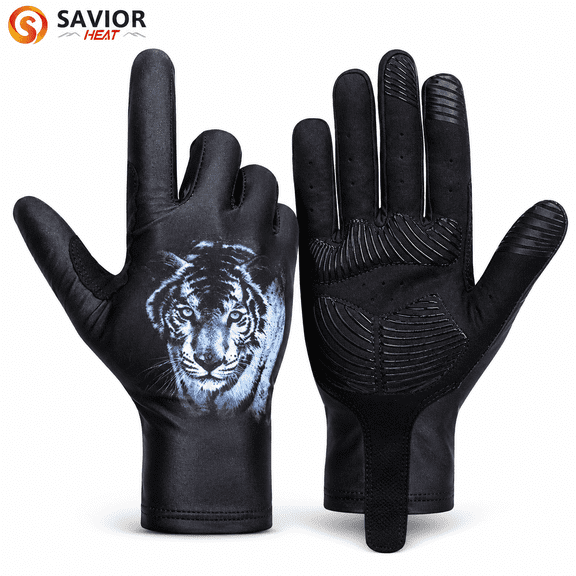 Savior Heat Full Finger Workout Gloves Anti-slip Breathable Bike Gloves Touch Screen for Casual Fitness Outdoor Driving MTB Cycling Gloves,Unisex