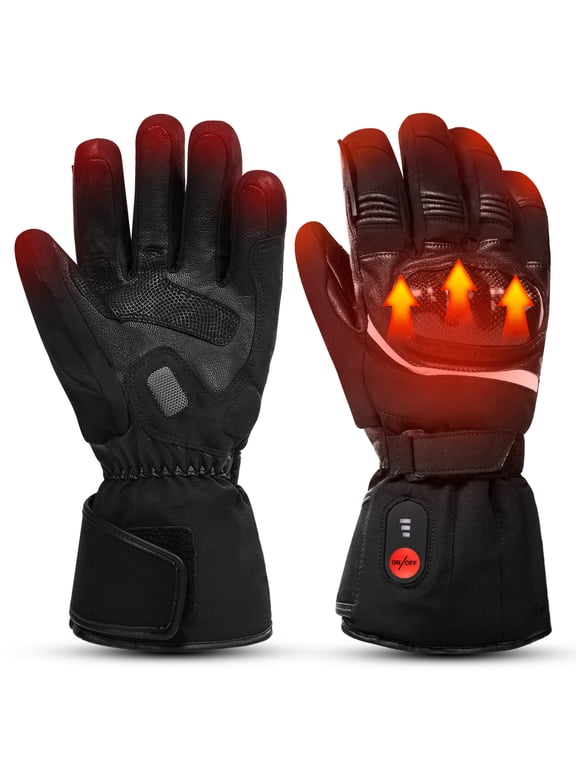 Heated Gloves, Electric Rechargeable Heated Hand Warmer Ski Gloves for Men Women, Waterproof & Windproof Touchscreen Gloves for Cycling, Hunting, Skiing, Motorcycle