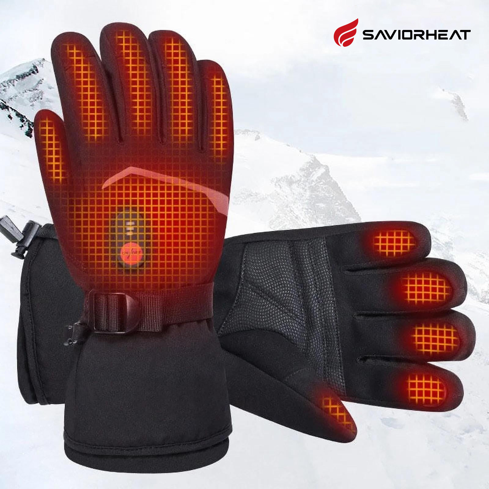 Savior Heat Heated Gloves for Men, Women7.4V Rechargeable Electric Heating Glove, Touchscreen Ski Gloves for Motorcycle, Fishing ,Riding