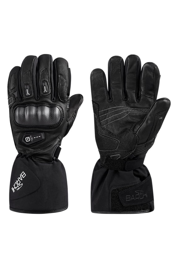Heated Motorcycle Gloves Men's Full Finger with Hard Knuckle Rechargeable Touch Screen Cycling Riding Gloves ,Black XS-3XL