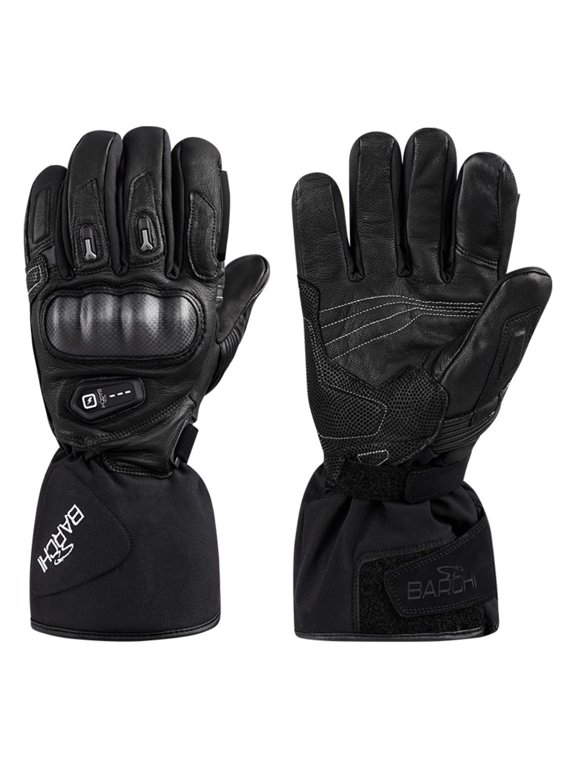 Heated Motorcycle Gloves Men's Full Finger with Hard Knuckle Rechargeable Touch Screen Cycling Riding Gloves ,Black XS-3XL