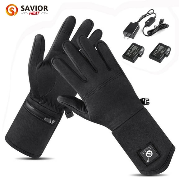 Savior Heat Heated Ski Gloves - 7.4v Battery Powered Unisex Thermal Winter Glove Liners for Skiing & Outdoor Activities