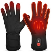 Savior Heat Heated Winter Gloves Thin Non-Slip Cycling Gloves Liner with Rechargeable 7.4V 2200mah Bettery Full Finger