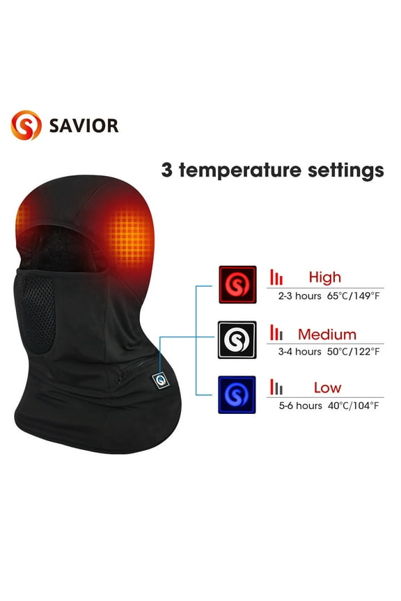 Heating Ski Mask with Battery, Electric Warm Hats for Women, Snowboard Balaclava Neck Warmer Man Thermal Balaclava