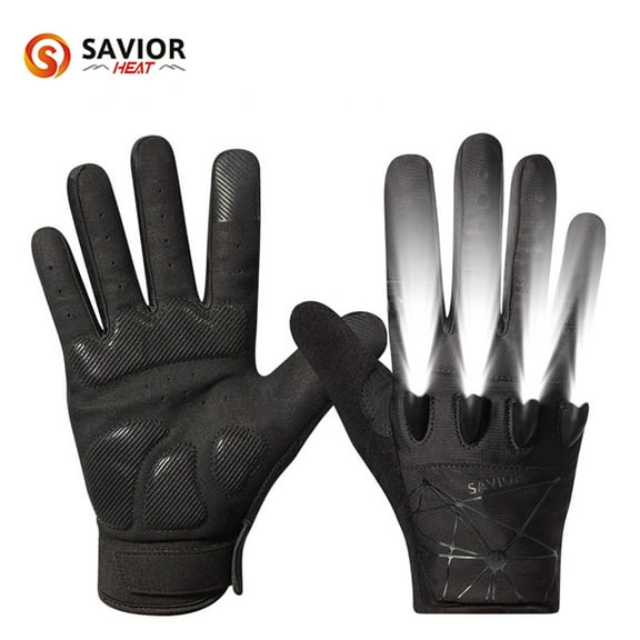 Savior Heat Men Women Bike Gloves Full Finger Touchscreen Cycling Gloves for Outdoor MTB DH Road Racing Anti-Slip Wrokout Glove