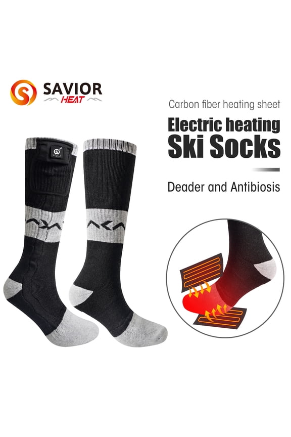 Rechargeabel Electric Heated Socks ,7.4V Lower Safety Voltage Battery Powered Heating Hosiery For Men and Women, Riding Motorcycle and Bicycle Camping Hiking Fishing Skiing In Cold Winter