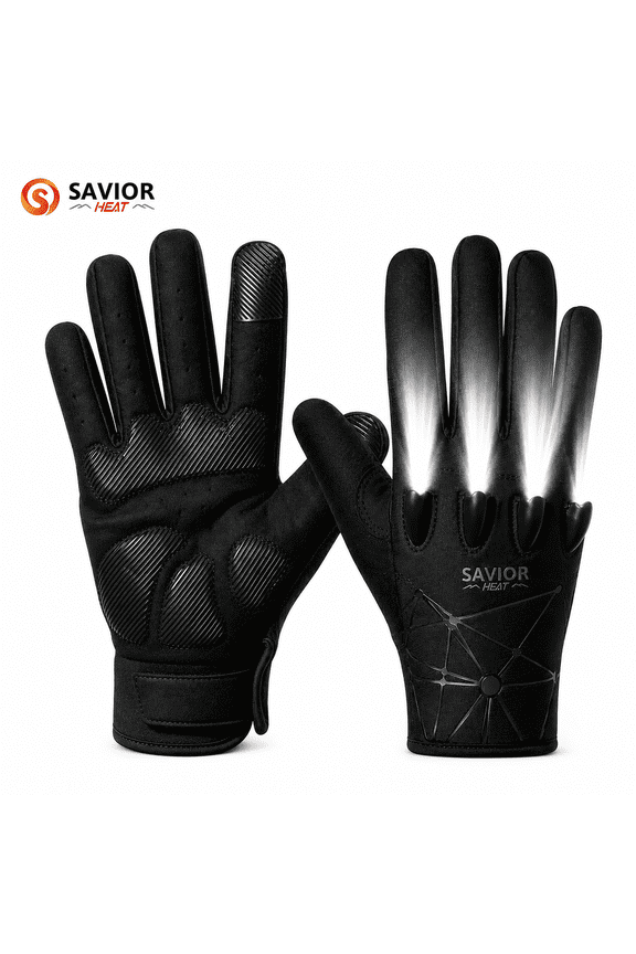 Rechargeable 4 LED Flashlight Cycling Gloves Full Finger Hands Free Led Flashlight for Running Walking Fishing Riding Night Cycling Repairing Bicycle Flashlight Gloves for Men Gifts