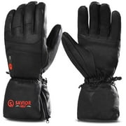 Savior Heat Unisex Heated Mitten Gloves - 7.4V 2200mAh Battery - Premium Heating Leather Gloves for Winter Motorcycling, Outdoor Work, Skiing