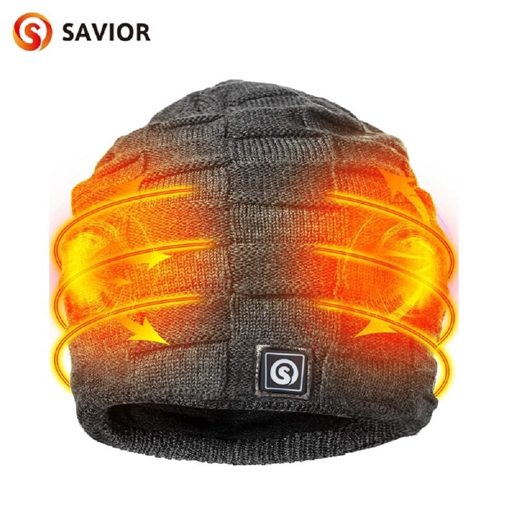 Savior Heat Winter Beanie Hats for Men Women Electric Insulated Hunting Beanie Rechargeable Battery Heating Cap with 3 Heat Tempo