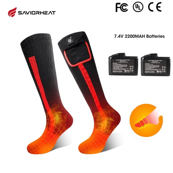 Savior Heat Winter Heated Socks Comfort with Rechargeable 7.4V 2200mAh Battery, Washable, Ideal for Arthritis Relief, Outdoor Hunting