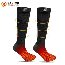 Savior Heated 2200mAh Rechargeable Heated Socks for Men Women - Washable Electric Thermal Warming Socks for Motorcycling Hunting Winter Skiing Outdoors - Battery Included