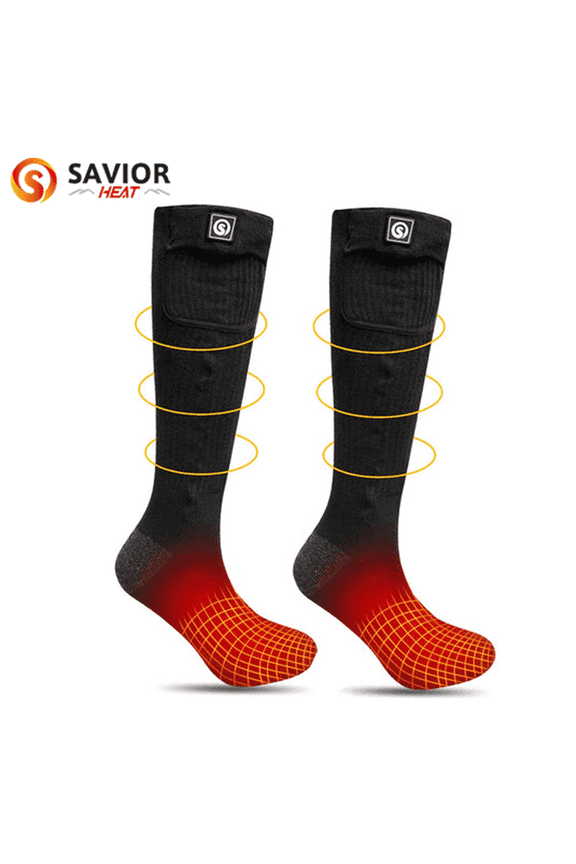 ed 2200mAh Rechargeable Heated Socks for Men Women - Washable Electric Thermal Warming Socks for Motorcycling Hunting Winter Skiing Outdoors - Battery Included