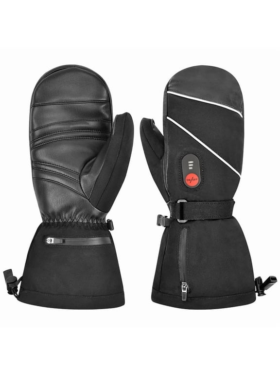 Savior Heated Gloves Battery Heat Motorcycle Gloves Goat-skin Leather 3 Gears Wamer Control Waterproof Electric Heated Mittens