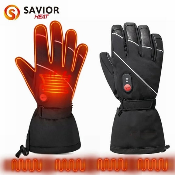 Savior Heated Gloves for Men Women, Rechargeable Electric Heated Gloves,Heated Skiing Gloves and Snowboarding Gloves