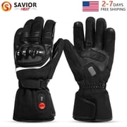 Savior Heated Mens Motorcycle Gloves, Riding Off-Road Extreme Sports Mittens Black XS-3XL