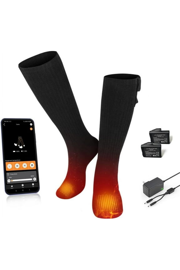 ed Socks for Men Women,2200mAh Rechargeable Foot Warmer Electric Heating Socks with 3 Heating Settings & App Remote Control Thermal Electric Socks,Warm Socks for Hunting Skiing Camping Hiki
