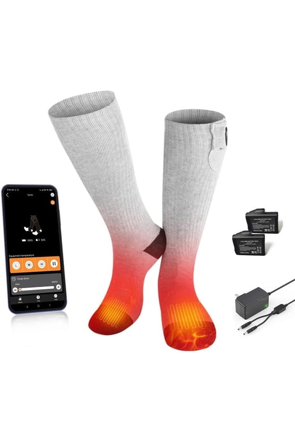 ed Socks for Men Women,2200mAh Rechargeable Foot Warmer Electric Heating Socks with 3 Heating Settings & App Remote Control Thermal Electric Socks,Warm Socks for Hunting Skiing Camping Hiki