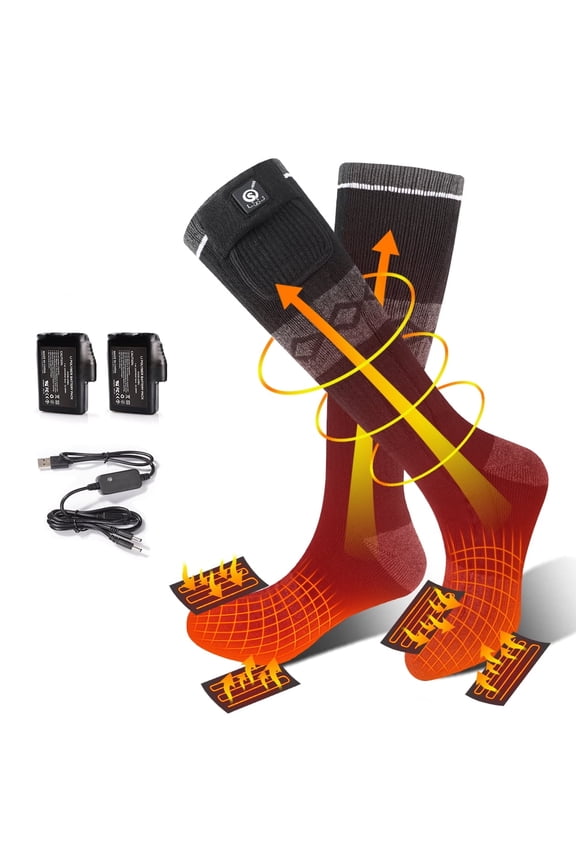 ed Socks for Men Women,7.4V 2200mah Electric Rechargeable Battery Warm Winter Socks,Cold Weather Thermal Heating Socks Foot Warmers for Hunting Skiing Camping