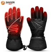 SAVIOR HEAT Savior Men and Women Outdoor Ski Mittens Rechargeable Battery Heated Gloves Black XS-3XL