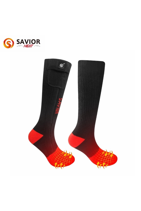 Savior Men's Women's Winter Warm Socks,Rechargeable Batteries, Heating Socks S-XL