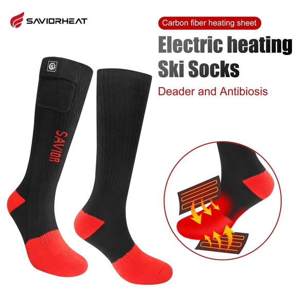 Savior Men's Women's Winter Warm Socks,Rechargeable Batteries, Heating Socks S-XL