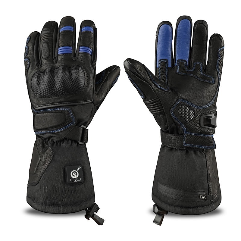 Savior Professional Heated Motorcycle Gloves for Men Women,Dual Mode Electrically Heated Waterproof and Windproof Gloves with 12V Charging Cord,Suitable for Winter Riding,Skiing,etc.