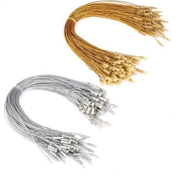 Savita 200pcs Christmas Ornament Hanger String, Precut Metallic Ribbon