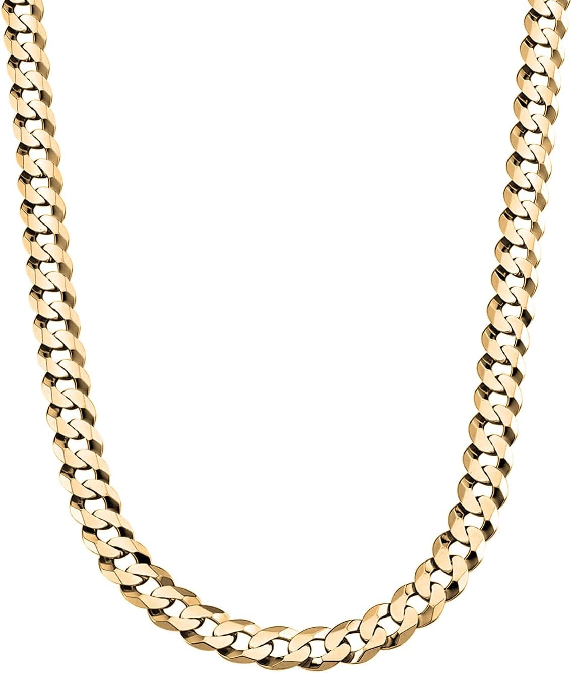 Savlano 14K Gold Plated Cuban Link Chain - 6.5mm Italian Sterling Silver Necklace For Men & Women