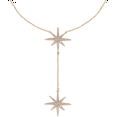 thumbnail image 1 of Savlano 14K Rose Gold Plated Cubic Zirconia Round Cut Starburst 18 Inches Pendant Chain Necklace for Women, 1 of 1