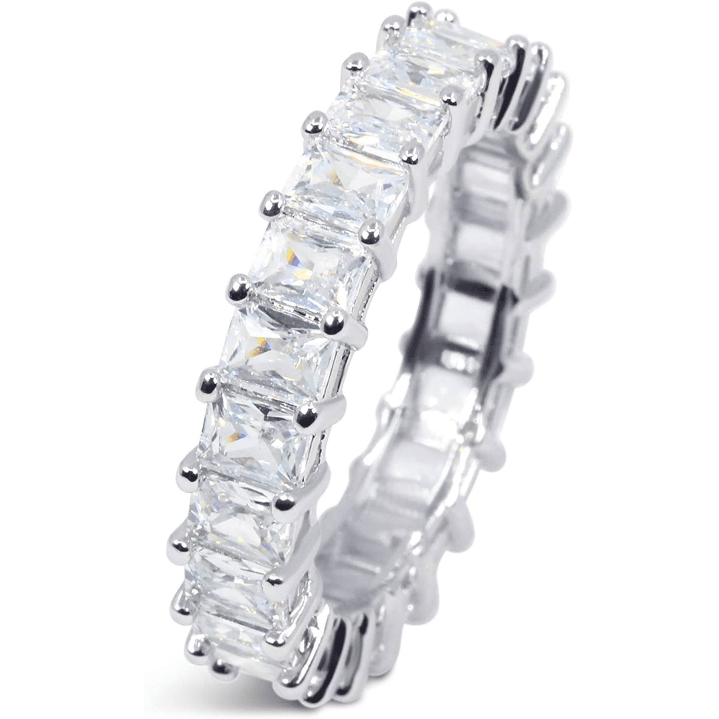 Baguette Channel Set CZ Eternity Band