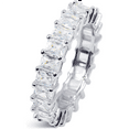 thumbnail image 1 of Savlano 18K White Gold Plated Cubic Zirconia 4x4MM Square Princess Cut Eternity Ring Band for Women Men, 1 of 6