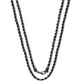 thumbnail image 1 of Savlano 2mm-5mm Stainless Steel Black Color Rope Twist Necklace Chain for Men & Women Comes in 16-30 inches Gift Box, 1 of 7