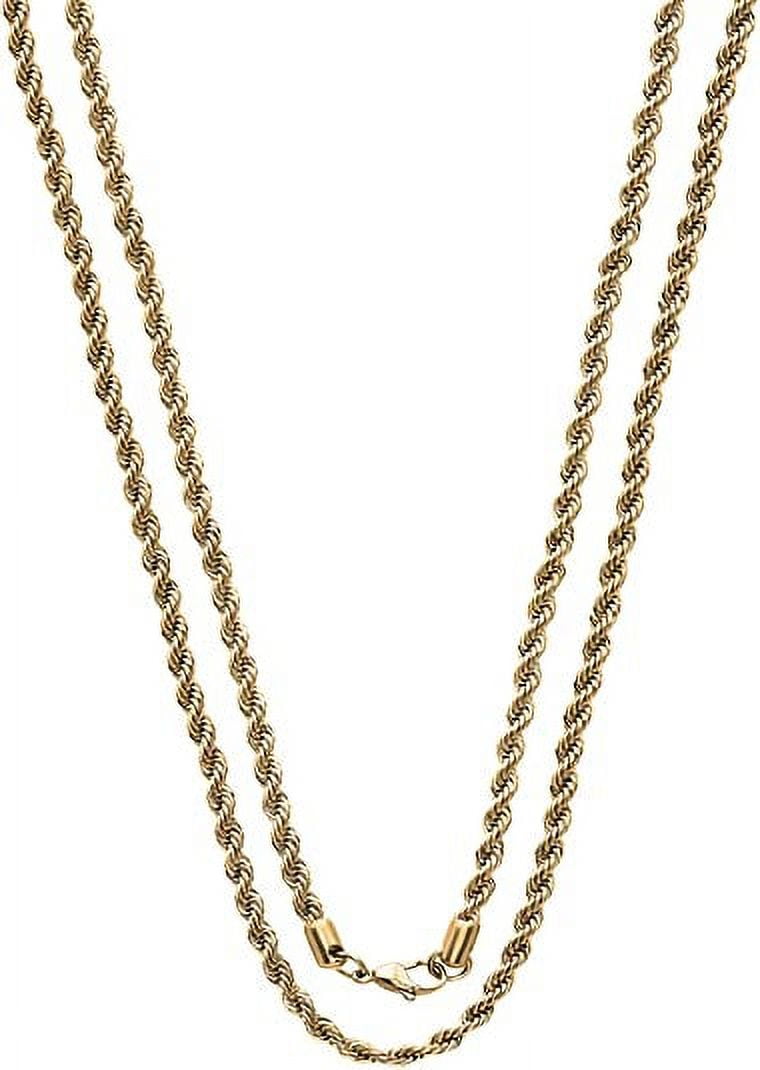 Stainless Steel Simple Thin Curb Chain Men Necklace 2mm