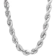thumbnail image 1 of Savlano 925 Sterling Silver 8.5mm Solid Italian Rope Diamond Cut Twist Link Chain Necklace with Gift Box for Men & Women - Made in Italy, 1 of 7