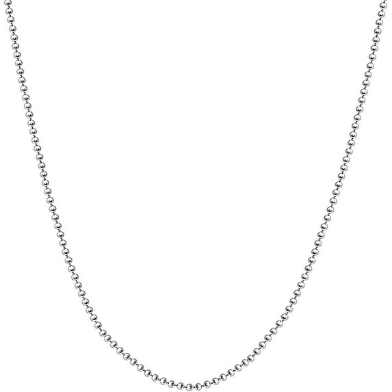 Savlano 925 Sterling Silver Italian Solid Bead Ball Dog Tag Chain Necklace Comes With Gift Box for Women & Men - Made in Italy