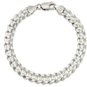 SAVLANO 925 Sterling Silver Italian Solid Curb Cuban Link Chain Bracelet for Men & Women - Made in Italy Comes Gift Box