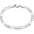 thumbnail image 1 of Savlano 925 Sterling Silver Italian Solid Figaro Link Chain Bracelet For Men & Women - Made in Italy Comes With Savlano Gift Box, 1 of 5