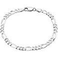 thumbnail image 1 of Savlano 925 Sterling Silver Italian Solid Figaro Link Chain Bracelet For Men & Women - Made in Italy Comes With Savlano Gift Box, 1 of 5