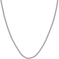 thumbnail image 1 of Savlano 925 Sterling Silver Italian Solid Round Box Rhodium Plated Chain Necklace Comes With Gift Box for Women & Men - Made in Italy, 1 of 6