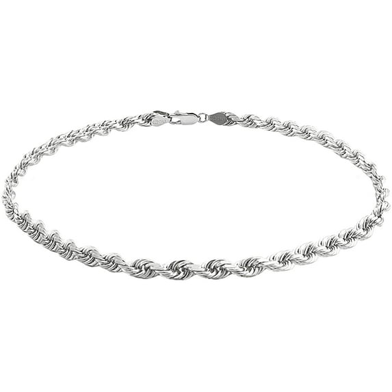 Savlano 925 Sterling Silver Rope Chain Bracelet for Women & Men - Made in Italy Comes Gift Box